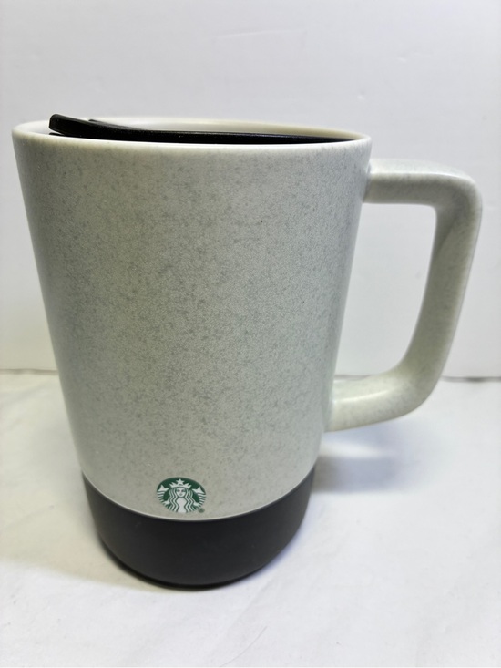 Starbucks Other - Starbucks 2024 White Grey Speck Stone Ceramic Mug Rubber Bottom & Lid 14oz.